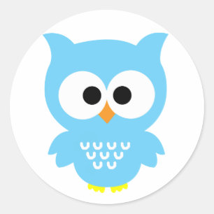 Blue owl stickers! classic round sticker