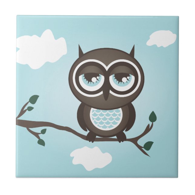 Blue Owl Trivet Tile (Front)