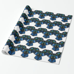 Blue Owl Wrapping Paper