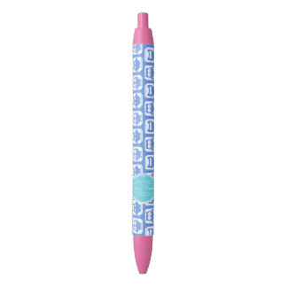 Blue Owls Aqua Personalised Name N#1 Black Ink Pen