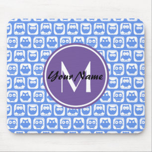 Blue Owls Custom Monogram Mouse Pad