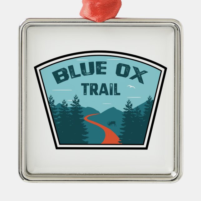 Blue Ox Trail Metal Ornament (Front)