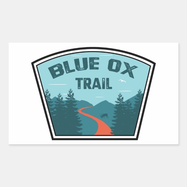 Blue Ox Trail Rectangular Sticker (Front)