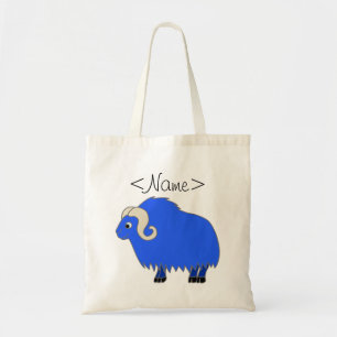 Blue Ox with Curled Horns Tote Bag