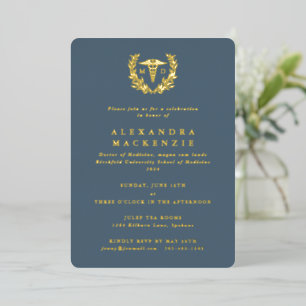 Blue Oyster MD Caduceus+Laurel Wreath Graduation