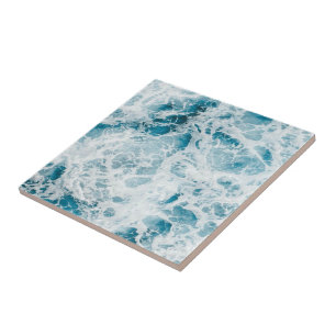 Blue Pacific Ocean Wave Ceramic Tile
