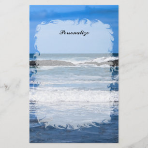 Blue Pacific Ocean With Name Stationery