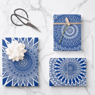 Blue Pacific Tristyns Mandala Wrapping Paper Sheet