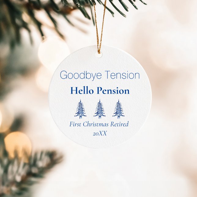 Blue Pagoda Christmas Trees Retirement 1-Photo  Ceramic Ornament (Blue Pagoda Christmas Trees Retirement 1-Photo Ceramic Ornament)