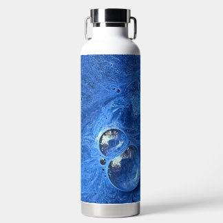Blue Paint Bubbles Water Bottle
