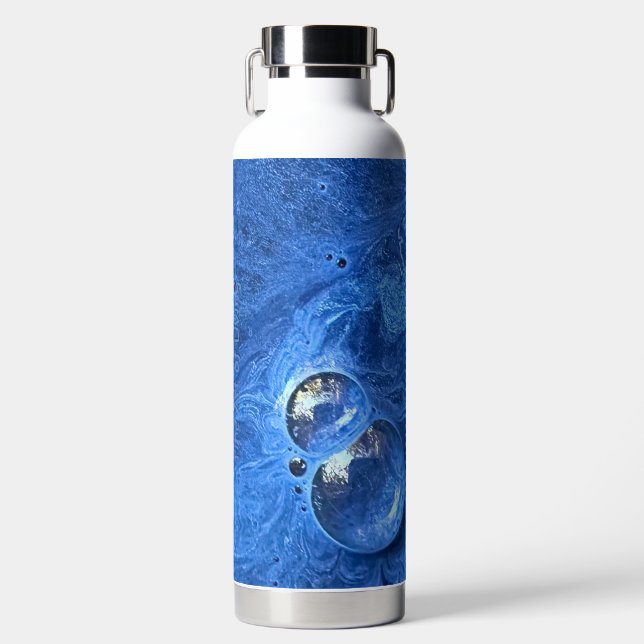 Blue Paint Bubbles Water Bottle (Front)