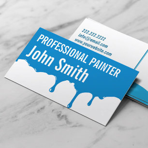 Blue Paint Dripping Painter business card