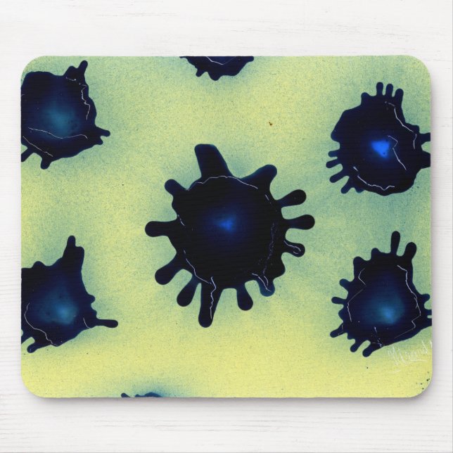Blue Paint Drops  Mouse Pad (Front)