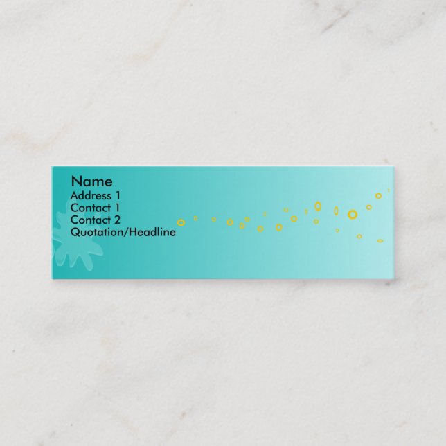 Blue Paint Splat - Customised Mini Business Card (Front)