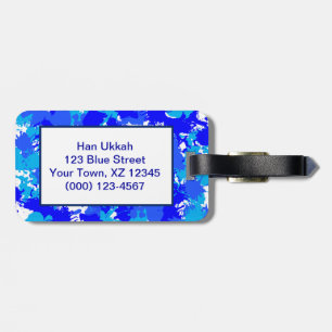 Blue Paint Splatter Luggage Tag