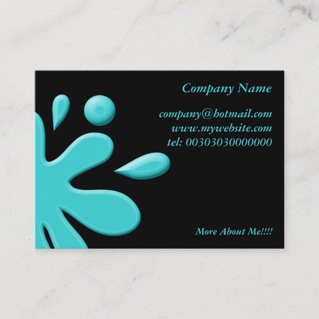 Blue Paint Splodge Business Card (Front)