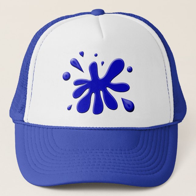 Blue Paint Splodge Trucker Hat (Front)