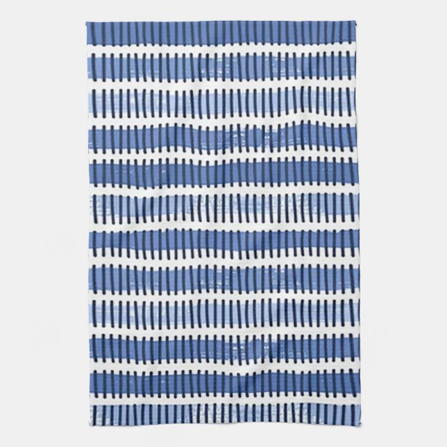 “Blue Paint Strokes” Kitchen Towel (Vertical)