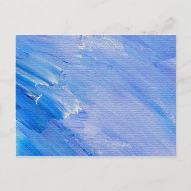 Blue Painted Abstract Customisable Design Postcard (Front)