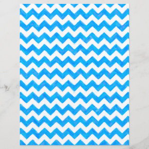 Blue Painted Chevron Scrapbook Paper Design