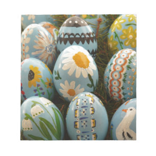 Blue Painted Easter Eggs Notepad