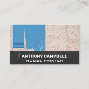 Blue Painted Textured Wall   Paint Roller Business Card