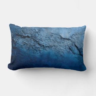 Blue painted wall lumbar cushion