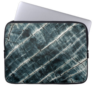 Blue Painted Wood Laptop Sleeve