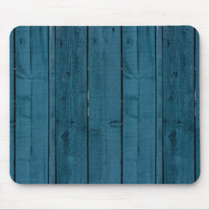 Blue painted wood planks mouse pad