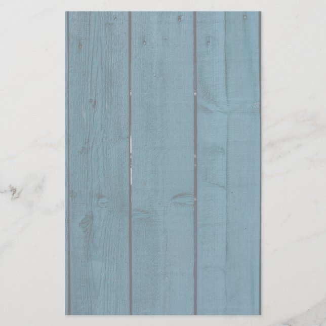 Blue painted wood planks stationery (Front)
