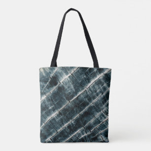 Blue Painted Wood Tote Bag