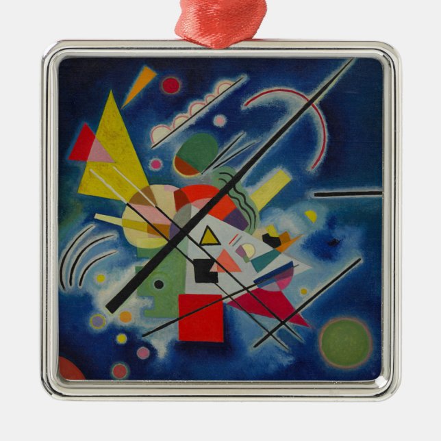 Blue Painting by Kandinsky Metal Ornament (Front)