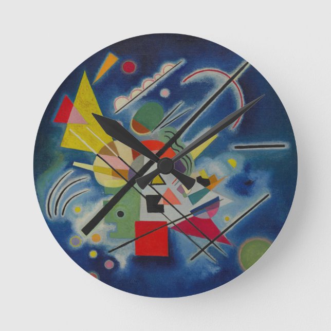 Blue Painting by Kandinsky Round Clock (Front)