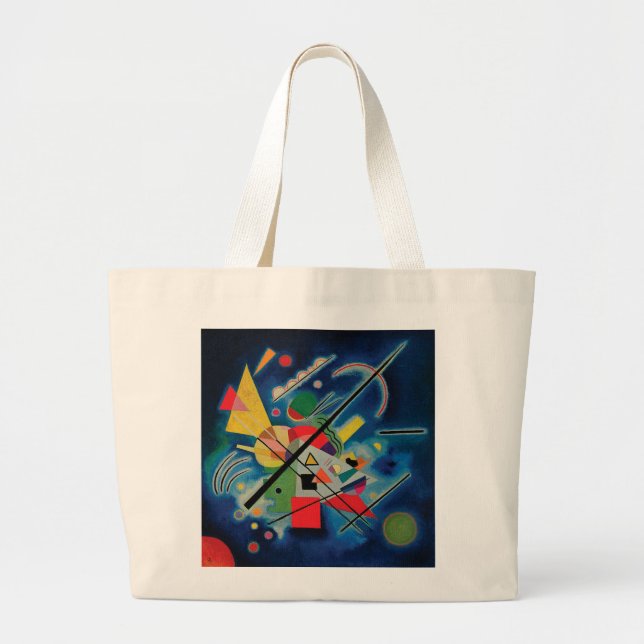 Blue Painting by Wassily Kandinsky Large Tote Bag (Front)