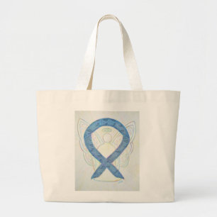 Blue Paisley Awareness Ribbon Custom Tote Bag