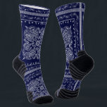 Blue Paisley Bandanna Print Socks<br><div class="desc">Blue paisley print premium quality socks. Visit my shop for the entire bandanna sock design collection.</div>