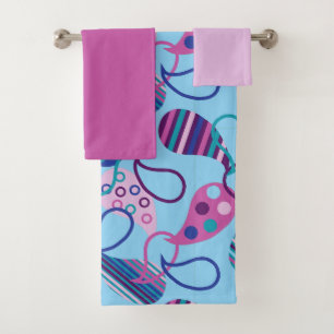 Blue Paisley Bath Towel Set