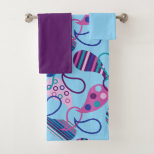 Blue Paisley  Bath Towel Set