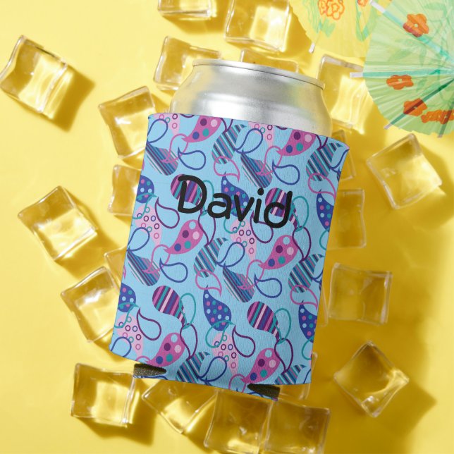 Blue Paisley  Can Cooler (In Situ Summer)