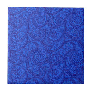 Blue Paisley Ceramic Tile