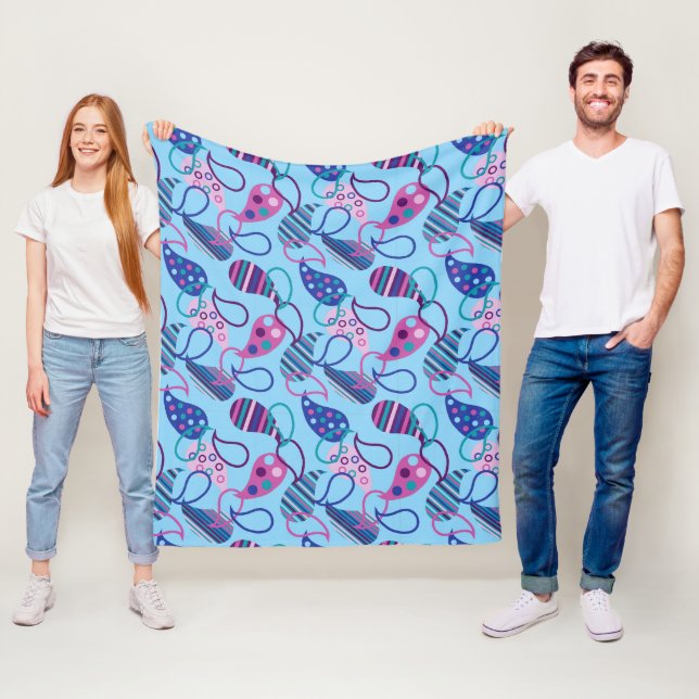 Blue Paisley  Fleece Blanket (In Situ)