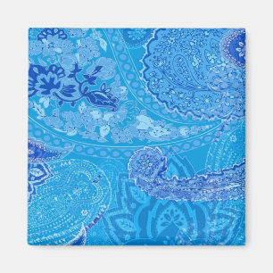 Blue Paisley Magnet