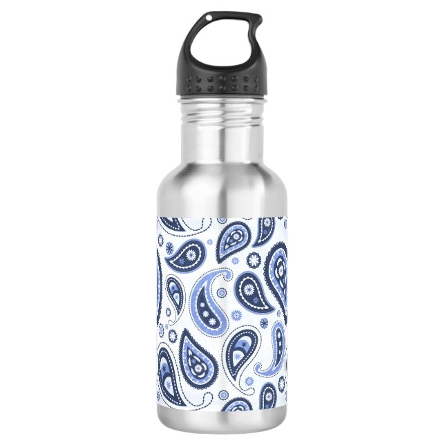 Blue Paisley Pattern 710 Ml Water Bottle (Front)