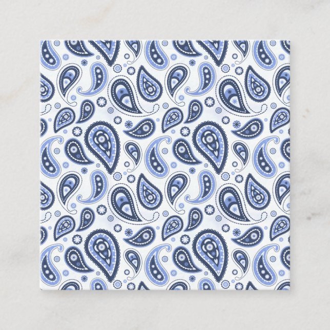 Blue Paisley Pattern Appointment Card (Front)