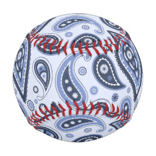 Blue Paisley Pattern Baseball