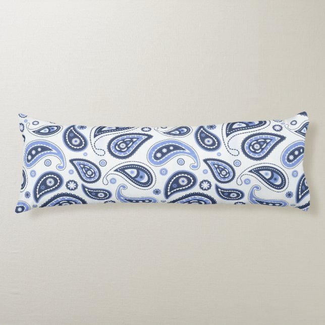 Blue Paisley Pattern Body Cushion (Front)