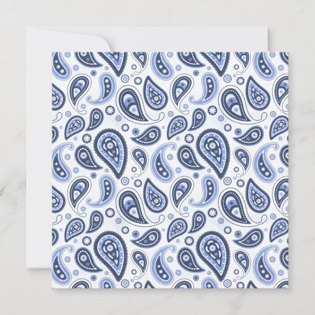Blue Paisley Pattern Card (Front)