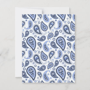 Blue Paisley Pattern Card