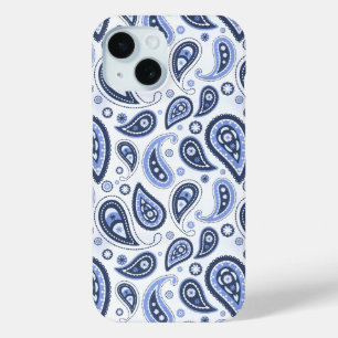 Blue Paisley Pattern iPhone 15 Case