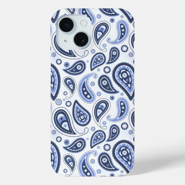 Blue Paisley Pattern Case-Mate iPhone Case (Back)
